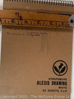 Circa 1910 Sketch Book of Jennie Mae McGuire. See all the Photos in the Gallery. Measures 6 x 8" 