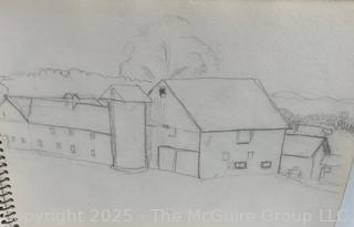 Circa 1910 Sketch Book of Jennie Mae McGuire. See all the Photos in the Gallery. Measures 6 x 8" 