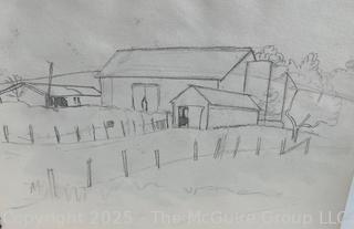Circa 1910 Sketch Book of Jennie Mae McGuire. See all the Photos in the Gallery. Measures 6 x 8" 