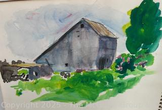Circa 1910 Sketch Book of Jennie Mae McGuire. See all the Photos in the Gallery. Measures 6 x 8" 