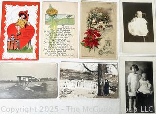 Seven (7) Post Cards, Some with Original Photos 