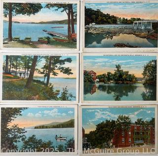 Six (6) Unused NY Post Cards Including Cossayuna Lake and Greenwich NY