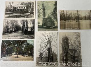 Seven (7) Used Post Cards of Greenwich and Salem NY. Philately.