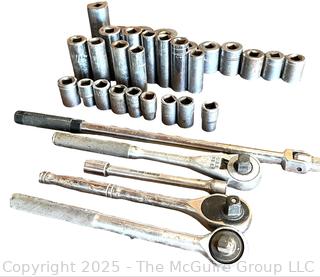 Grouping of Bench Tools Including Rachets and Sockets<br>

<br><br>

Removal Options:<br><br> Sat (Nov 8) & Sun (Nov 9) 11-3pm, 56 Scotch Hill Rd., Cambridge NY 12816<br><br>

Sat (Nov 15) 12-2pm, TMG Warehouse, 2800 Juniper St., Fairfax, VA 22031<br><br>

Request Shipping (david@themcguiregroupllc.com)