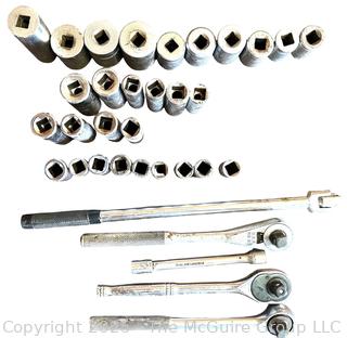 Grouping of Bench Tools Including Rachets and Sockets<br>

<br><br>

Removal Options:<br><br> Sat (Nov 8) & Sun (Nov 9) 11-3pm, 56 Scotch Hill Rd., Cambridge NY 12816<br><br>

Sat (Nov 15) 12-2pm, TMG Warehouse, 2800 Juniper St., Fairfax, VA 22031<br><br>

Request Shipping (david@themcguiregroupllc.com)