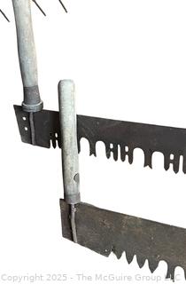 Two (2) Two-Man Crosscut Tree Saws. Measure 60 and 66"<br>

<br><br>

Removal Options:<br><br> Sat (Nov 8) & Sun (Nov 9) 11-3pm, 56 Scotch Hill Rd., Cambridge NY 12816<br><br>

Sat (Nov 15) 12-2pm, TMG Warehouse, 2800 Juniper St., Fairfax, VA 22031<br><br>

Request Shipping (david@themcguiregroupllc.com)