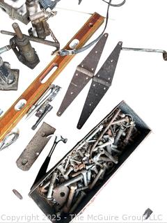 Farm Hardware Supplies and Hand Tools Including Steel Hinges, 48" Level and Electrical Boxes<br>

<br><br>

Removal Options:<br><br> Sat (Nov 8) & Sun (Nov 9) 11-3pm, 56 Scotch Hill Rd., Cambridge NY 12816<br><br>

Sat (Nov 15) 12-2pm, TMG Warehouse, 2800 Juniper St., Fairfax, VA 22031<br><br>

Request Shipping (david@themcguiregroupllc.com) 