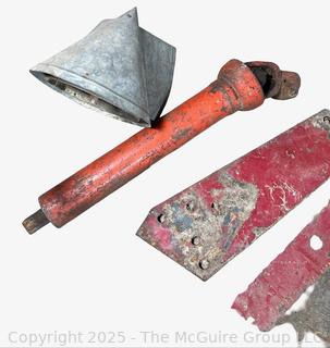Farm Supplies Including Heavy Link Chains, PTO Shaft, Bench Grinder and Galvanized Oil Can