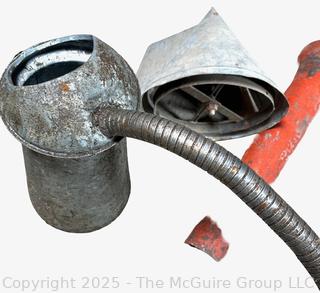 Farm Supplies Including Heavy Link Chains, PTO Shaft, Bench Grinder and Galvanized Oil Can