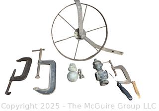 Eclectic Lot Including Jumper Cables, C Clamps, Tire Iron, License Plates and Hubcap<br>

<br><br>

Removal Options:<br><br> Sat (Nov 8) & Sun (Nov 9) 11-3pm, 56 Scotch Hill Rd., Cambridge NY 12816<br><br>

Sat (Nov 15) 12-2pm, TMG Warehouse, 2800 Juniper St., Fairfax, VA 22031<br><br>

Request Shipping (david@themcguiregroupllc.com)
