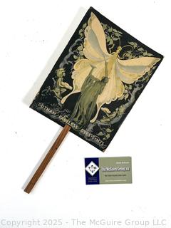 Antique advertising hand fan - Putnam Dyes from Smith's Pharmacy Greenwich NY