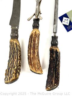 Stag-handled Carving set with sharpening steel