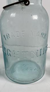 Group of five (5) antique canning jars: various brands