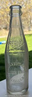 Group of six (6) antique glass bottles: various brands embossed
