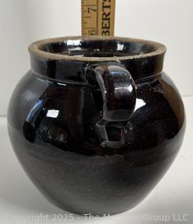 Three Stoneware Bean Pots 