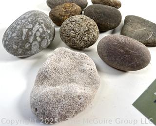 Group of Natural Stone Cobbles, Some with Fossils, Picked While Working Scotch Hill Farm