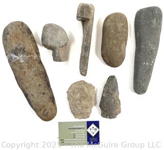 Group of Natural Stone Cobbles and Possible Native Hand Tools Picked While Working Scotch Hill Farm