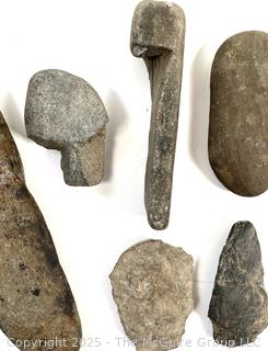 Group of Natural Stone Cobbles and Possible Native Hand Tools Picked While Working Scotch Hill Farm