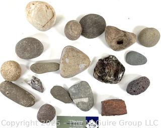 Group of Natural Stone Cobbles and Pebbles Picked While Working Scotch Hill Farm