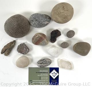 Group of Natural Stone Cobbles and Coral Cobble Picked While Working Scotch Hill Farm