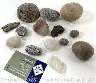 Group of Natural Stone Cobbles and Coral Cobble Picked While Working Scotch Hill Farm