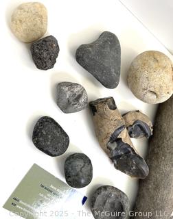 Group of Natural Stone Cobbles, Flint,Fossils, Possible Artifacts Picked While Working Scotch Hill Farm