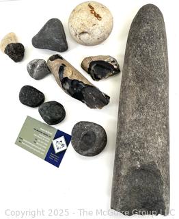 Group of Natural Stone Cobbles, Flint,Fossils, Possible Artifacts Picked While Working Scotch Hill Farm