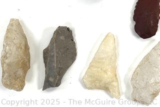 Group of Natural Stone Native Hand Tool Fragments Arrowheads and Points