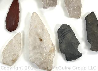 Group of Natural Stone Native Hand Tool Fragments Arrowheads and Points