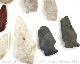 Group of Natural Stone Native Hand Tool Fragments Arrowheads and Points