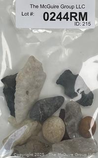 Group of Natural Stone Native Hand Tool Fragments Arrowheads and Points