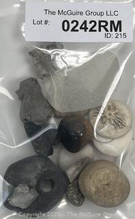 Group of Natural Stone Cobbles, Fossils and Possible Native Hand Tool Frsgments Picked While Working Scotch Hill Farm 
