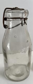 Group antique glass bottles: various brands