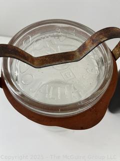 Group antique glass bottles: various brands