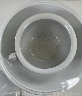 Antique Meakin and Cobrige Ironstone chamber pot and wash bowl
