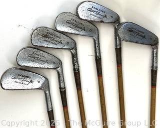 Vintage Spalding Golf Clubs Wood Shaft Robert T Jones JR 