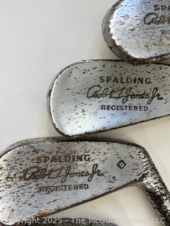 Vintage Spalding Golf Clubs Wood Shaft Robert T Jones JR 