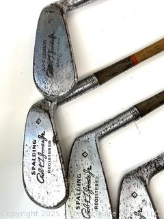 Vintage Spalding Golf Clubs Wood Shaft Robert T Jones JR 