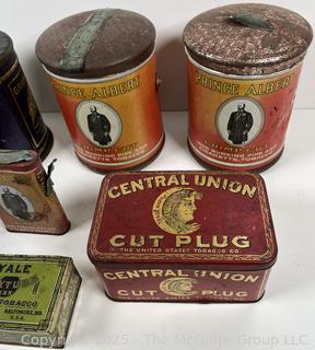 Collection of vintage tobacco tins