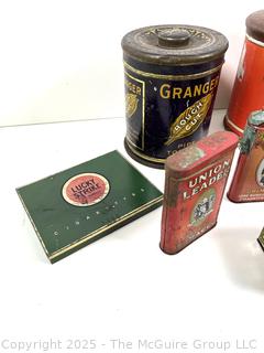 Collection of vintage tobacco tins