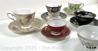 Group of fine China teacups and saucers (various hallmarks)