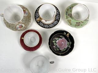 Group of fine China teacups and saucers (various hallmarks)