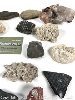 Group of Natural Stone Cobbles, Fossils sand Mineral Specimens Picked While Working Scotch Hill Farm