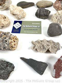 Group of Natural Stone Cobbles, Fossils sand Mineral Specimens Picked While Working Scotch Hill Farm