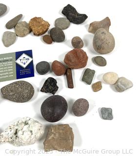 Group of Natural Stone Pebbles, Fossils and Minerals Picked While Working Scotch Hill Farm