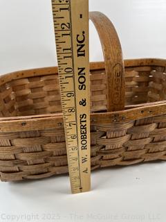 1840s Sidney Gage and Co. Putney, VT, WOVEN Basket with handle