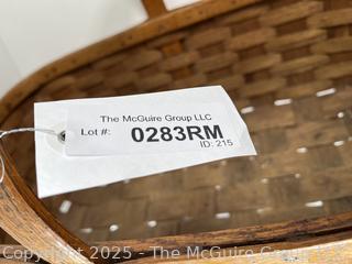 1840s Sidney Gage and Co. Putney, VT, WOVEN Basket with handle