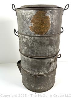 Vintage Fagley & Halpen 4 Tier Superior Steam Cooker w Lid Original Label