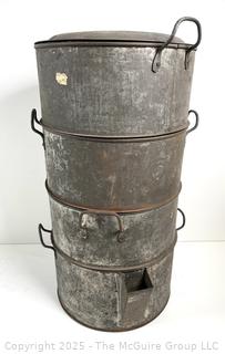 Vintage Fagley & Halpen 4 Tier Superior Steam Cooker w Lid Original Label