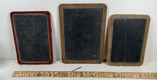Three (3) Antique Slate Chalk Boards From Schoolhouse No.4, Jackson NY 
